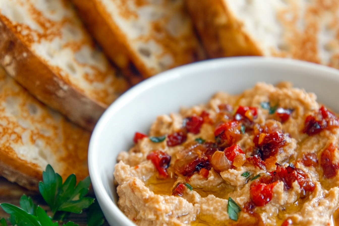 Yakın planda Babagannuş; közlenmiş patlıcan, kırmızı biber ve sarımsakla hazırlanmış, hafif dumanlı aromaya sahip geleneksel bir meze. Kremsi dokusuyla dikkat çeken patlıcan püresi, üzerinde zeytinyağı gezdirilmiş, yeşillikler ve taze ekmekle birlikte rustik bir sunum yapılmış.