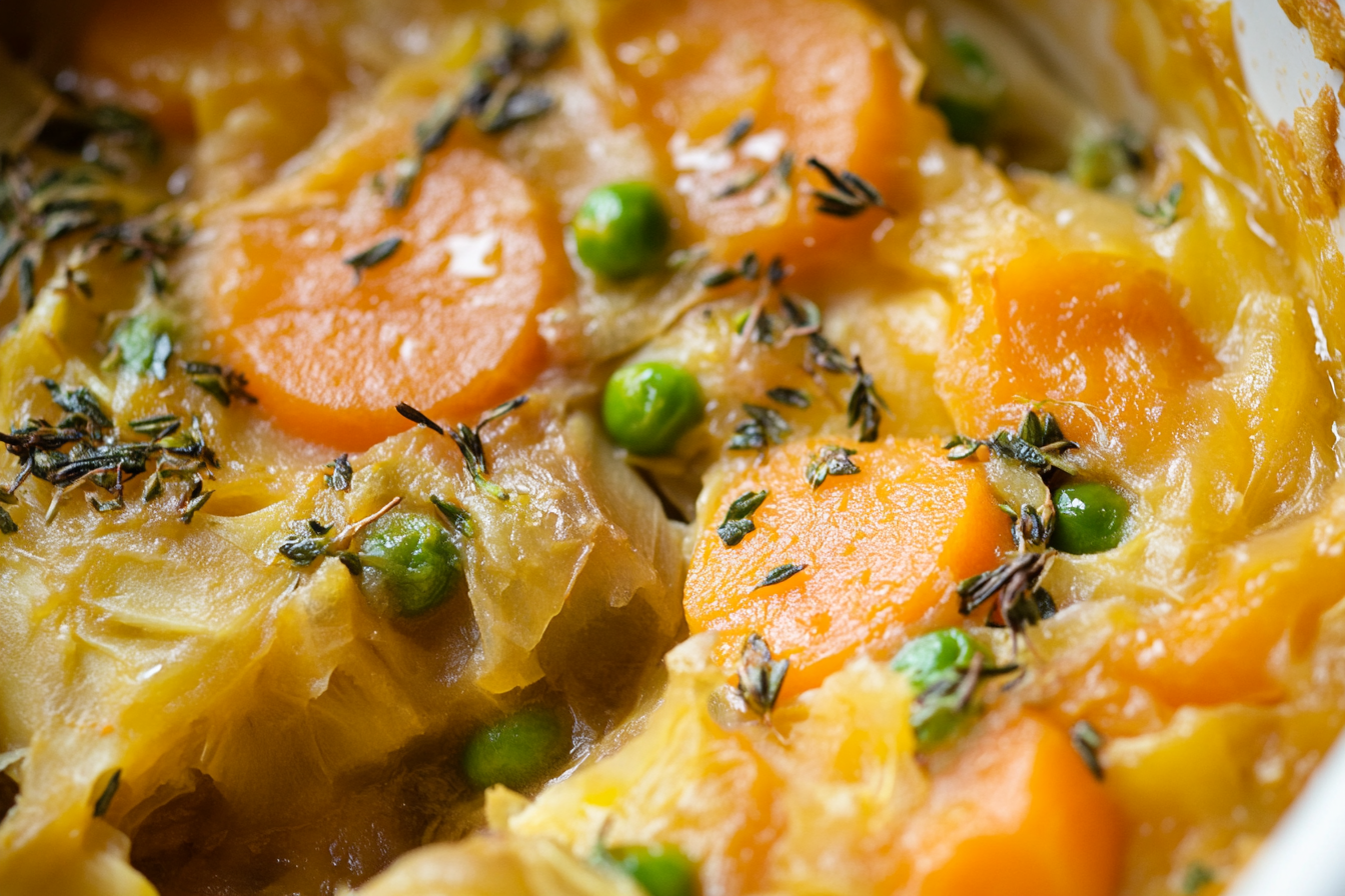 Yakın planda Zeytinyağlı Enginar; zeytinyağıyla pişirilmiş enginar göbeği, içi bezelye, havuç ve patatesle doldurulmuş. Enginarın altın rengi ve dolgun dokusu öne çıkıyor, üstünde limon kabuğu rendesiyle süslenmiş. Canlı renkleriyle dikkat çeken bu meze, rustik bir tabakta doğal ışıkta sunulmuş.